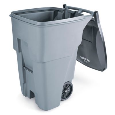 ULINE Trash Can with Wheels - 95 Gallon, Black - H-7938BL