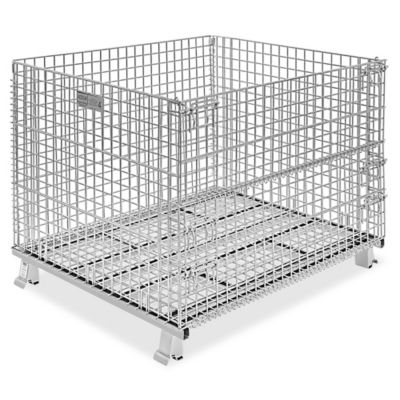 Collapsible Wire Container - 48 x 40 x 36 1/2 H-1614 - Uline