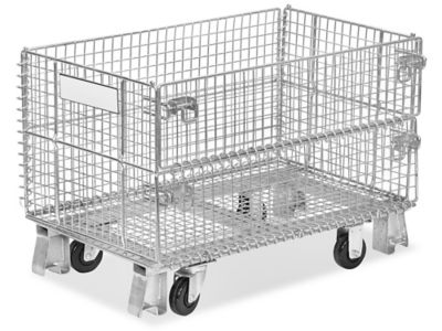 Collapsible Wire Container with Casters - 32 x 20 x 22" H-1615