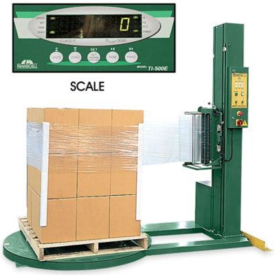 Semi-Automatic Stretch Wrap Machine with Scale - 52 x 52 x 80