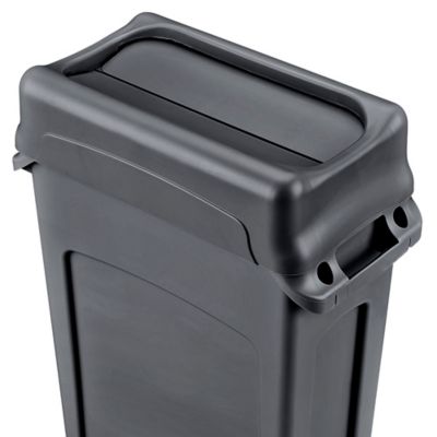 Rubbermaid® Slim Jim® Swing Top Lid - Black H-1633BL - ULINE