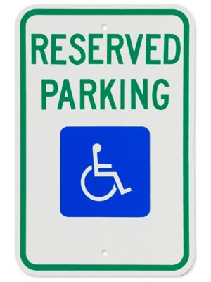 Enseigne pour personnes handicapées – « Reserved Parking », 12 x 18 po