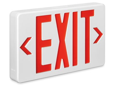 Hard-Wired Exit Sign - Plastic with Red Letters H-1663 - ULINE