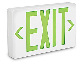 Hard-Wired Exit Sign - Plastic with Green Letters H-1664