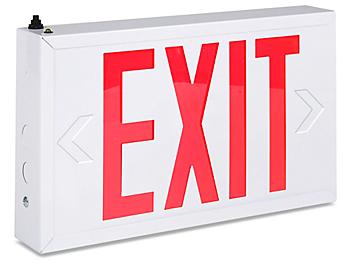 Hard-Wired Exit Sign - Steel with Red Letters H-1665