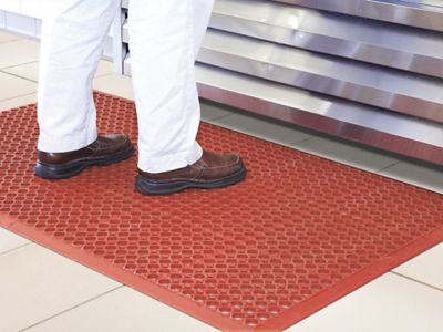 Red Rubber Anti Fatigue Kitchen Mat (1/2 Thick, 3' x 5')