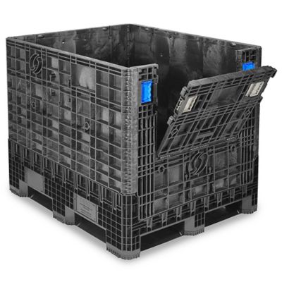 Collapsible Bulk Container - 48 x 40 x 39", 2,000 lb Capacity, Black H-1736BL