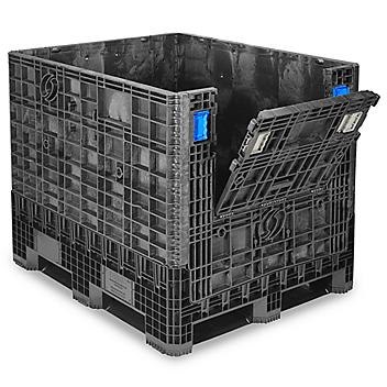 Collapsible Bulk Container - 48 x 40 x 39", 2,000 lb Capacity, Black H-1736BL