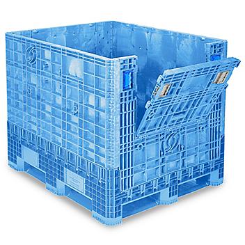 Collapsible Bulk Container - 48 x 40 x 39", 2,000 lb Capacity, Blue H-1736BLU