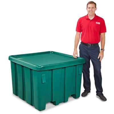 Bulk Container with Lid - 45 x 45 x 33, Gray H-1739GR - Uline