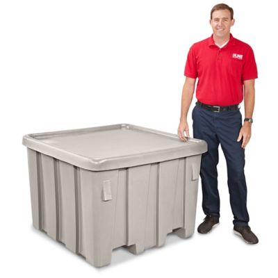 Bulk Container with Lid - 45 x 45 x 33, Gray H-1739GR - Uline
