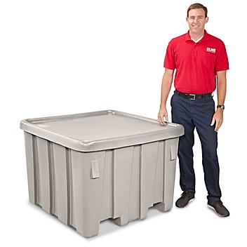 Bulk Container with Lid - 45 x 45 x 33", Gray H-1739GR