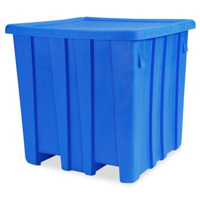 SHIP SHAPE Bulk Container: 27.5 cu ft, 45 in x 45 in x 33 in, Includes Lid,  2-Way Entry, Stackable