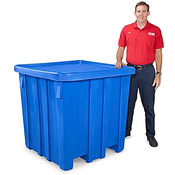 Bulk Container with Lid - 45 x 45 x 44", Blue H-1740BLU