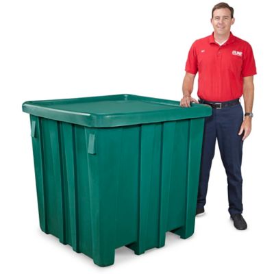Bulk Container with Lid - 45 x 45 x 44", Green H-1740G
