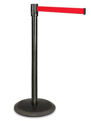 Poteau de canalisation des foules à sangle rétractable – 7 1/2 pi, rouge