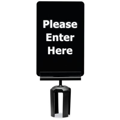 Crowd Control Sign with Bracket - "Please Enter Here" H-1743