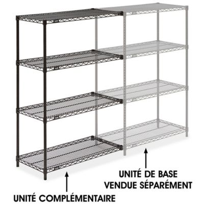 Black Wire Shelving Add-On Unit - 36 x 18 x 54" H-1748-54A
