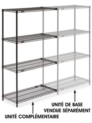 Black Wire Shelving Add-On Unit - 36 x 18 x 63" H-1748-63A