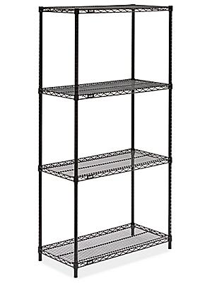 Black Wire Shelving Unit 36 X 18 72, How To Build Uline Shelving