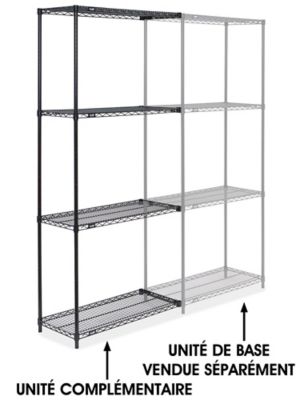 Black Wire Shelving Add-On Unit - 36 x 18 x 86" H-1748-86A
