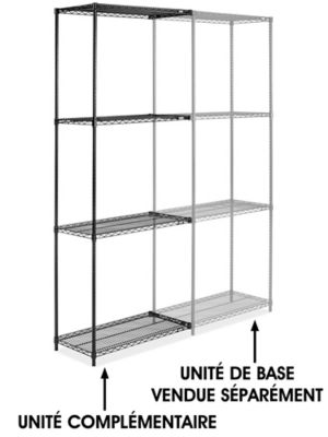 Black Wire Shelving Add-On Unit - 36 x 18 x 96" H-1748-96A