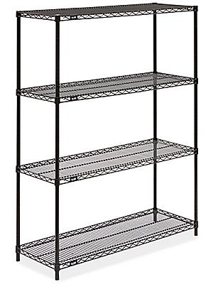 Black Wire Shelving Unit 48 X 18 63, Uline Wire Shelving Assembly