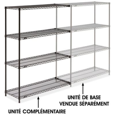 Black Wire Shelving Add-On Unit - 48 x 18 x 63" H-1749-63A