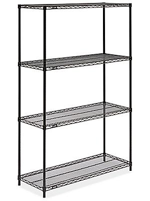 Black Wire Shelving Unit 48 X 18 72, Uline Black Wire Shelving Assembly