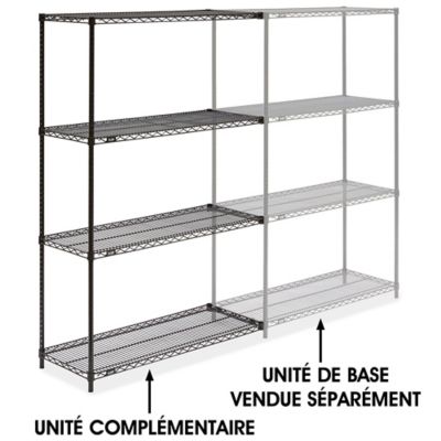 Black Wire Shelving Add-On Unit - 48 x 18 x 72" H-1749-72A