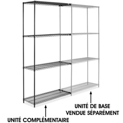Black Wire Shelving Add-On Unit - 48 x 18 x 96" H-1749-96A