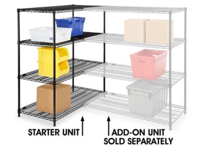 Black Wire Shelving Unit - 48 x 18"