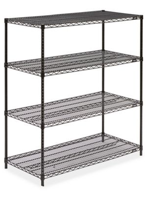 Black Wire Shelving Unit 48 x 24 x 54" H175054 Uline