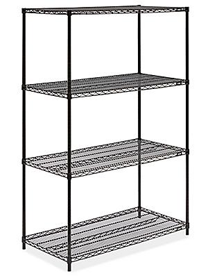 Black Wire Shelving Unit 48 X 24 72, How To Build Uline Shelving