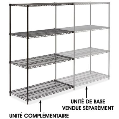Black Wire Shelving Add-On Unit - 48 x 24 x 72" H-1750-72A