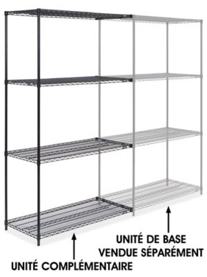 Black Wire Shelving Add-On Unit - 48 x 24 x 86" H-1750-86A