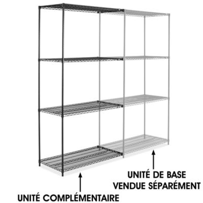 Black Wire Shelving Add-On Unit - 48 x 24 x 96" H-1750-96A