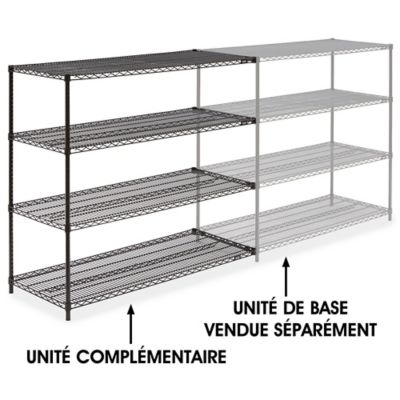 Black Wire Shelving Add-On Unit - 60 x 24 x 54" H-1751-54A