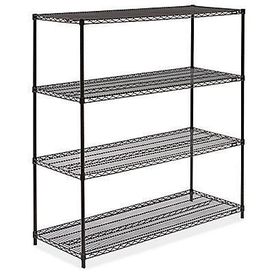 Black Wire Shelving Unit 60 X 24 63, Uline Wire Shelving Assembly