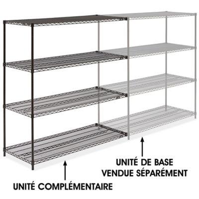 Black Wire Shelving Add-On Unit - 60 x 24 x 63" H-1751-63A