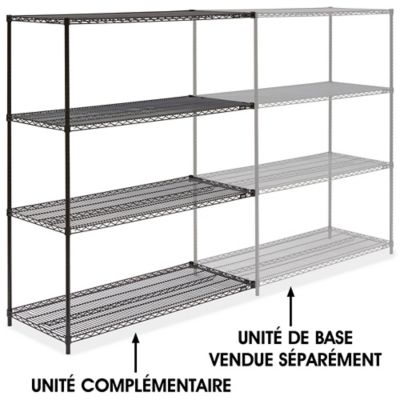 Black Wire Shelving Add-On Unit - 60 x 24 x 72" H-1751-72A