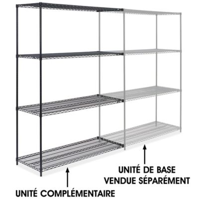 Black Wire Shelving Add-On Unit - 60 x 24 x 86" H-1751-86A