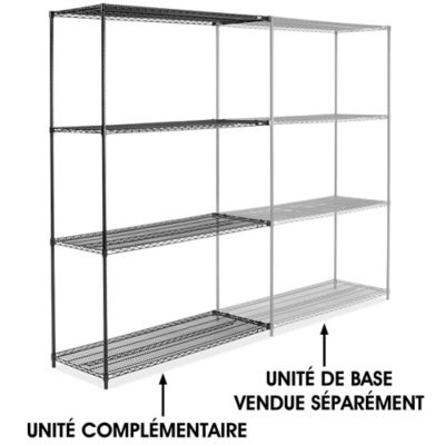 Black Wire Shelving Add-On Unit - 60 x 24 x 96" H-1751-96A