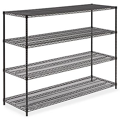 Black Wire Shelving Unit 72 X 24 54, Uline Wire Shelving Assembly