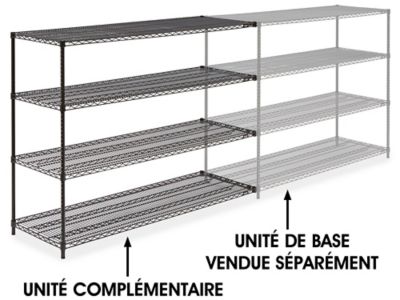 Black Wire Shelving Add-On Unit - 72 x 24 x 54" H-1752-54A