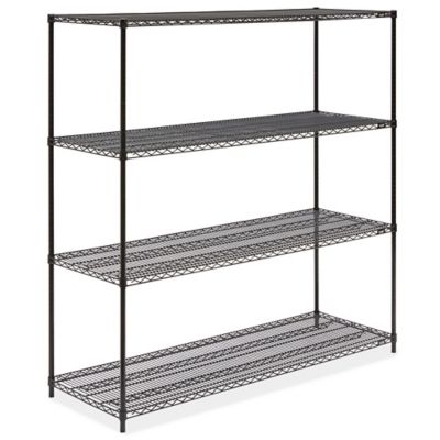Black Wire Shelving Unit - 72 x 24 x 72" H-1752-72