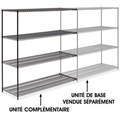 Black Wire Shelving Add-On Unit - 72 x 24 x 72" H-1752-72A