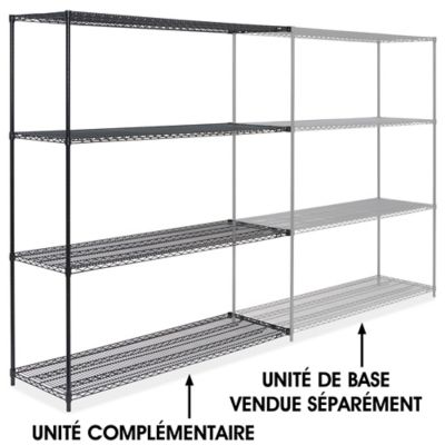 Black Wire Shelving Add-On Unit - 72 x 24 x 86" H-1752-86A
