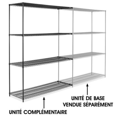 Black Wire Shelving Add-On Unit - 72 x 24 x 96" H-1752-96A
