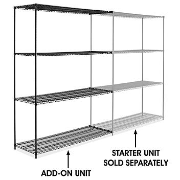 Black Wire Shelving Add-On Unit - 72 x 24 x 96" H-1752-96A